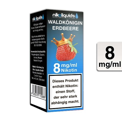 E-Liquid NIKOLIQUIDS Waldkönigin Erdbeere 8 mg Nikotin
