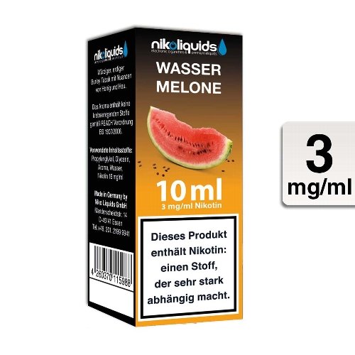 E-Liquid NIKOLIQUIDS Wassermelone 3 mg Nikotin 50 VG / 50 PG