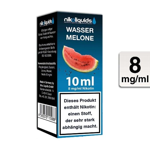 E-Liquid NIKOLIQUIDS Wassermelone 8 mg Nikotin 50 VG / 50 PG