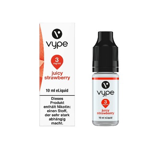 E-Liquid Vype Bottle Juicy Strawberry 3mg CLASICS COLLECTION