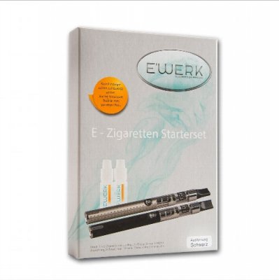 E WERK Starterset E-Zigarette JUSTFOG Schwarz + 2 Liquids 12mg