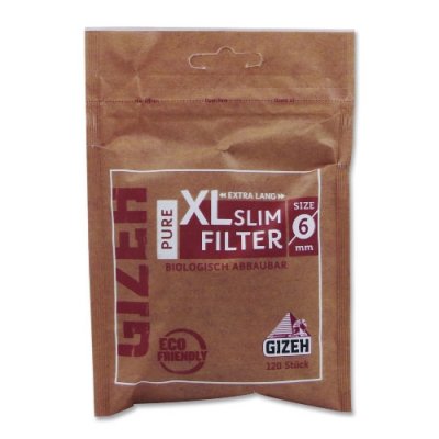 Gizeh Filter Slim Pure XL Zigarettenfilter 6mm 120 Stück