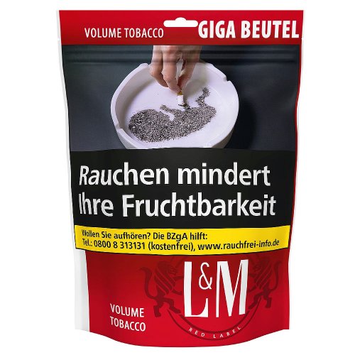 LM Volumentabak Rot 95g Giga Zip Beutel Zigarettentabak