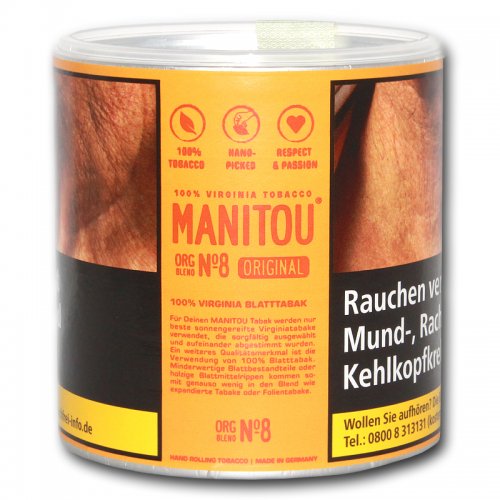 Manitou Tabak ohne Zusatzstoffe ORG Gold Blend 80g Dose Feinschnitt