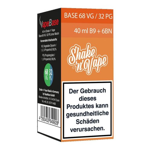 Nikoliquids Shake n Vape Grundbase 68/32 Orange 40ml B9 + 6BN für 9mg