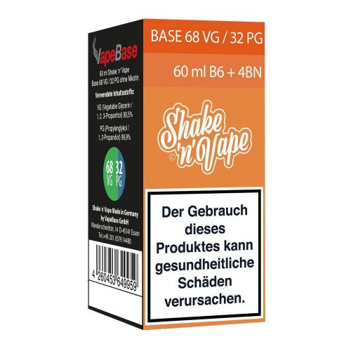 Nikoliquids Shake n Vape Grundbase 68/32 Orange 60ml B6 + 4BN für 6mg