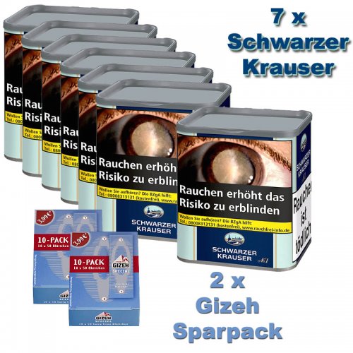 Schwarzer Krauser No1 (7x80g) Dose Tabak Sparpaket