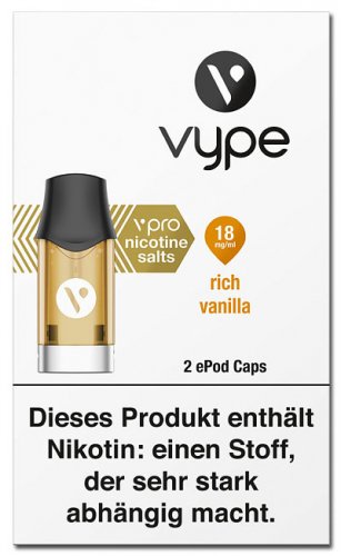 Vype ePOD Caps Rich Vanilla 18mg