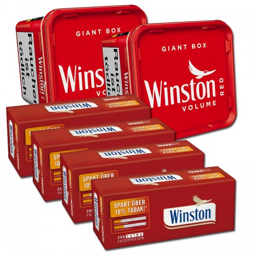 Winston 490 g Tabak Sparpaket ( 2 x Winston 245g & 4 x 250 Stück Winston Extra Hülsen )