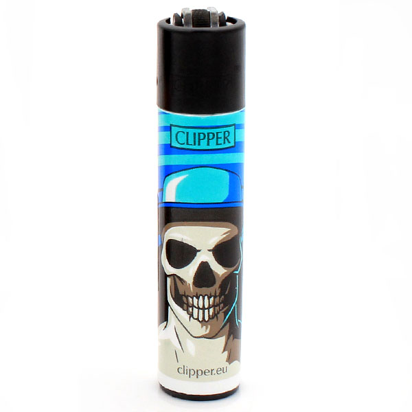 Clipper Feuerzeug Skulls 18 Blau 4v4