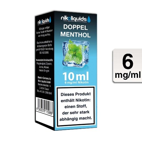E-Liquid NIKOLIQUIDS Doppel Menthol 6mg Nikotin 50/50