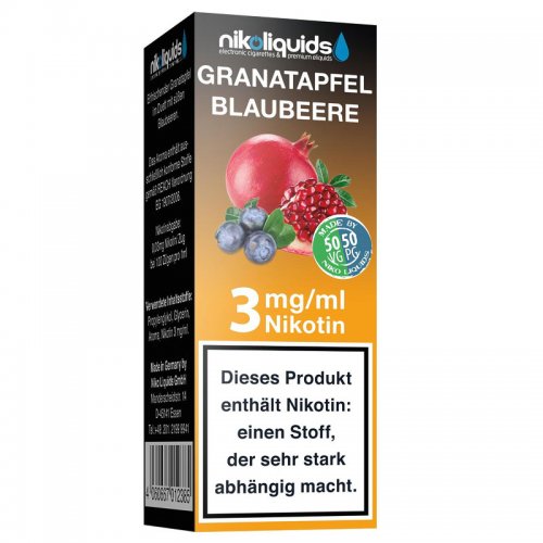 E-Liquid NIKOLIQUIDS Granatapfel Blaubeere 3mg Nikotin