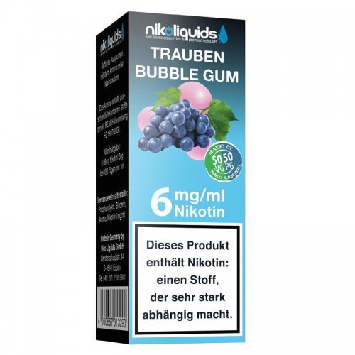 E-Liquid NIKOLIQUIDS Trauben Bubble Gum 6mg Nikotin