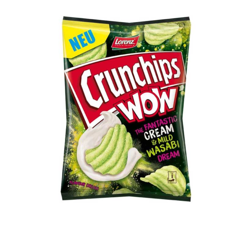 Lorenz Crunchips WOW Cream + Wasabi 110g Chips Tüte