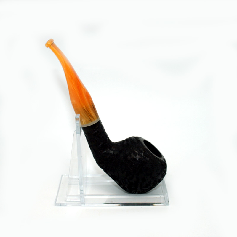 Pfeife Jean Claude, schwarz mit orangem Mundstück, Half-Bent