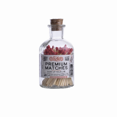 Premium Matches Zündhölzer 80Stk. im Glas Rot