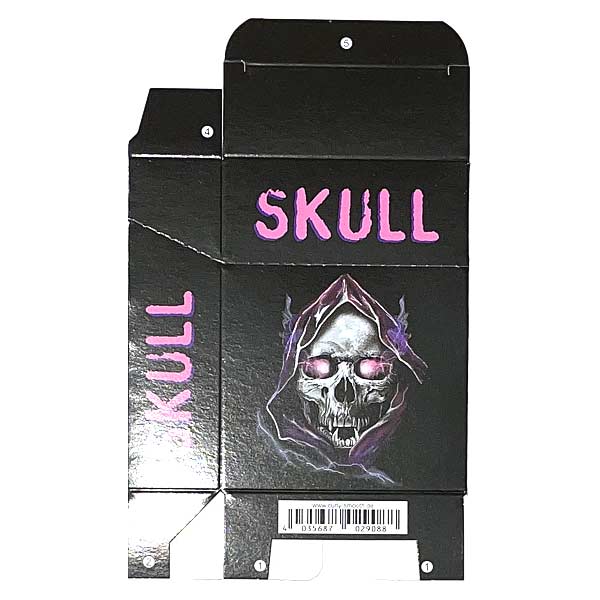 Zigaretten-Faltschachtel Skull rosa Motiv 20er