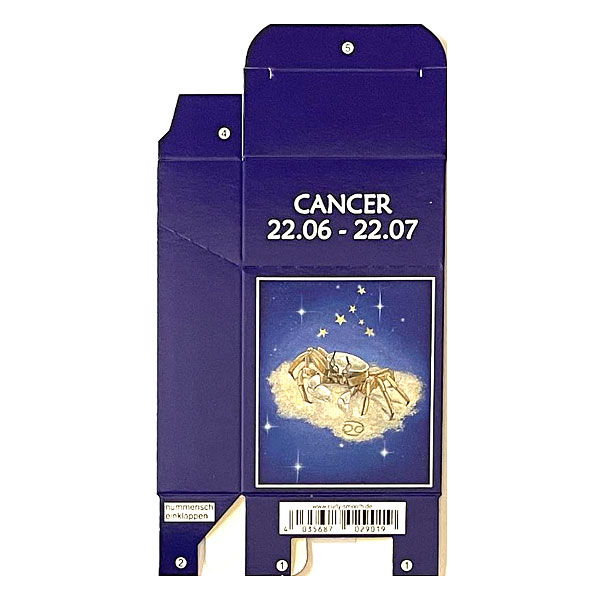 Zigaretten-Faltschachtel Sternzeichen Cancer/Krebs Motiv 20er