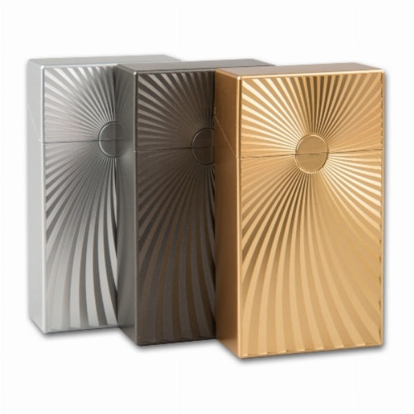 Zigaretten Box Dose Titan Silber Design Exklusiv für 100 mm Zigaretten 