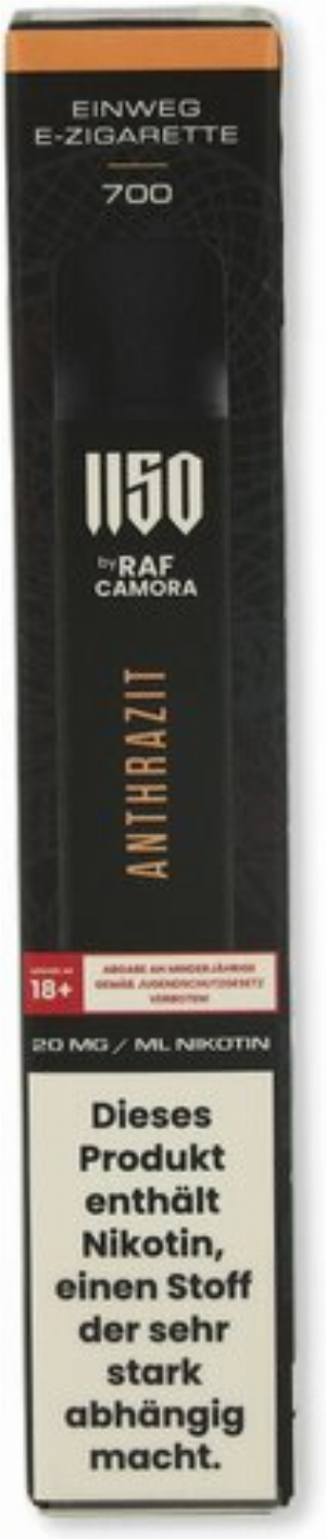 1150 RAF Camora Einweg E-Zigarette Anthrazit 20mg