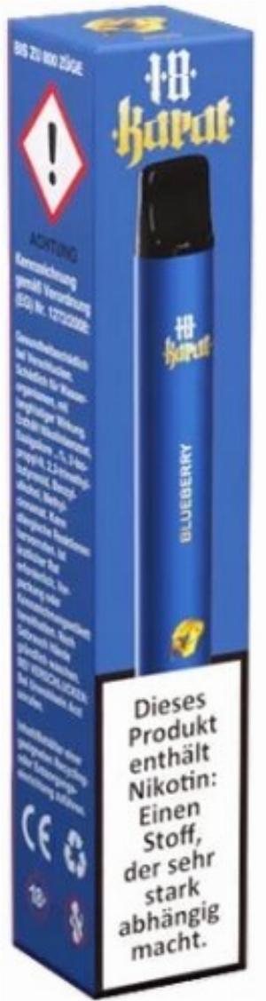 18 Karat Einweg E-Shisha Blueberry 16mg 800 Züge