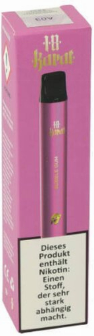 18 Karat Einweg E-Shisha Bubble Gum 16mg 800 Züge