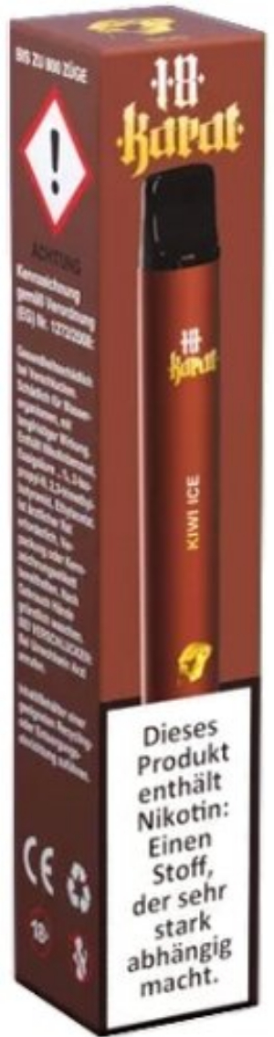 18 Karat Einweg E-Shisha Kiwi Ice 16mg 800 Züge