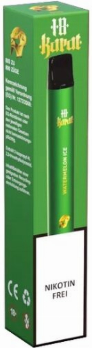 18 Karat Einweg E-Shisha Watermelon Ice ohne Nikotin 800 Züge