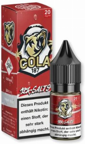 187 Salts Nikotinsalz Liquid Cola 187 10ml 20mg/ml