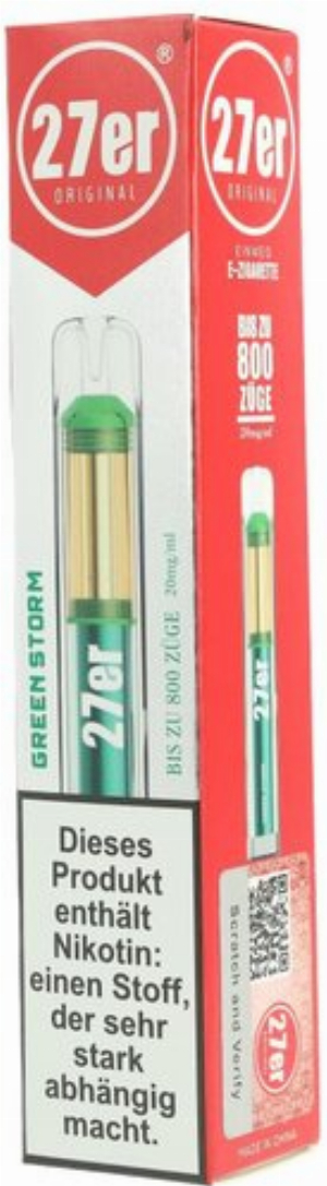 27er Einweg E-Zigarette Green Storm 20mg