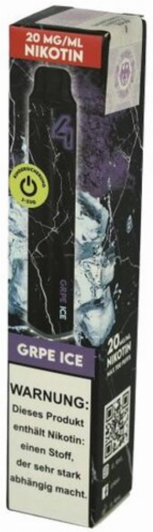 4 Vape Einweg E-Zigarette Grape Ice 20mg