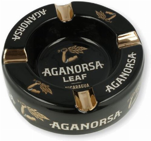 Aganorsa Leaf Zigarren Aschenbecher Schwarz