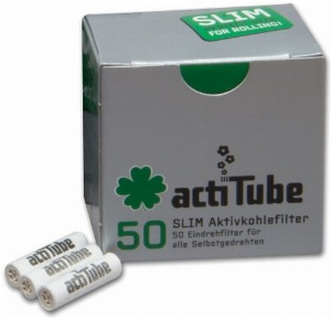 Aktivkohlefilter Acti Tube Slim Zigarettenfilter 50 Stück