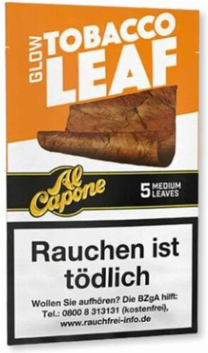Al Capone Tobacco Leaf Glow Zigarrenumblatt Medium  5 Stück