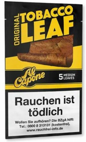 Al Capone Tobacco Leaf Original Zigarrenumblatt Medium  5 Stück