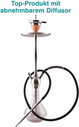 AL MANI Shisha Commando Edelstahl 1 Anschluss 75 cm Wasserpfeife