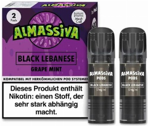 Al Massiva Black Lebanese Prefilled Pod 2x2ml Grape Mint 17mg