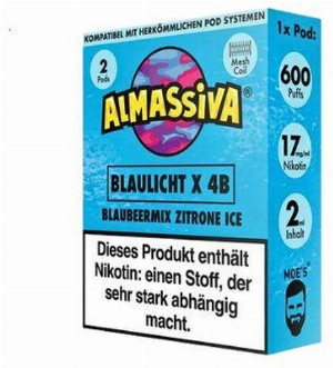 Al Massiva Blaulicht X 4B Prefilled Pod 2x2ml Blueberry Mix Lemon Ice 17mg