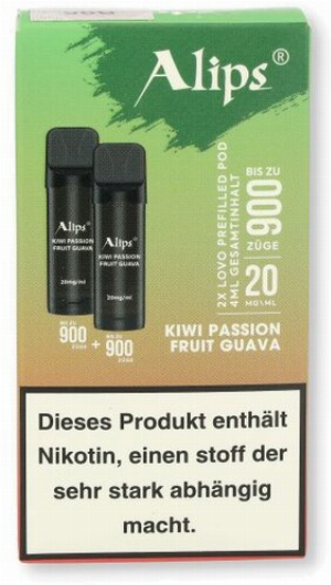 Alips Lovo Kiwi Passion Fruit Guava Prefilled Pods 2x2ml 20mg/ml
