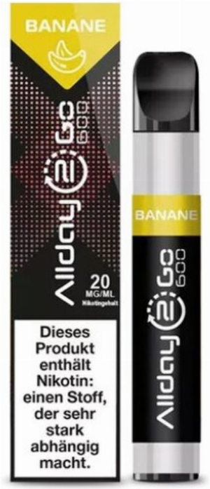 Allday 2 Go Einweg E-Zigarette Nikotinsalz Banane Aroma 20mg