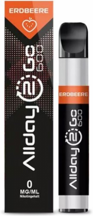 Allday 2 Go Einweg E-Zigarette Erdbeere Aroma 0mg