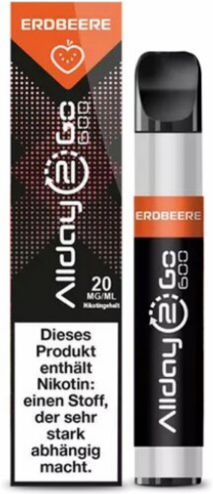 Allday 2 Go Einweg E-Zigarette Nikotinsalz Erdbeere Aroma 20mg