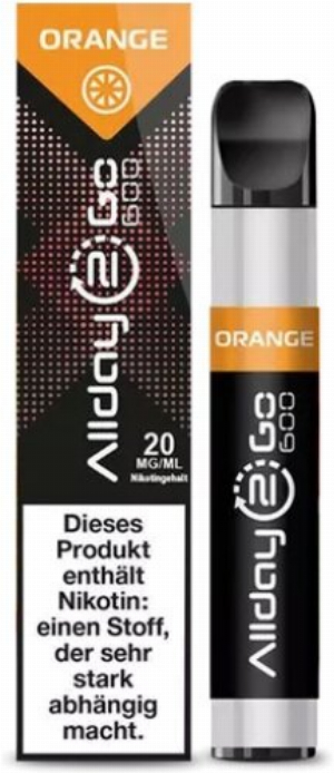Allday 2 Go Einweg E-Zigarette Nikotinsalz Orange Aroma 20mg