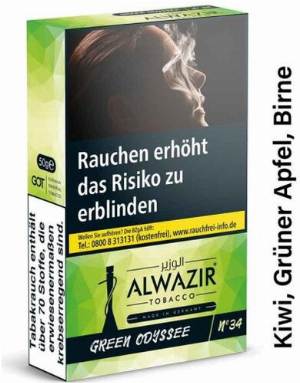Alwazir Green Odyssey No. 34 Shisha Tabak 50g