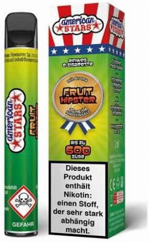 American Stars Einweg E-Zigarette Fruit Hipster Aroma 20mg