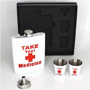 Angelo Flachmann Set Take your medicine 6oz.