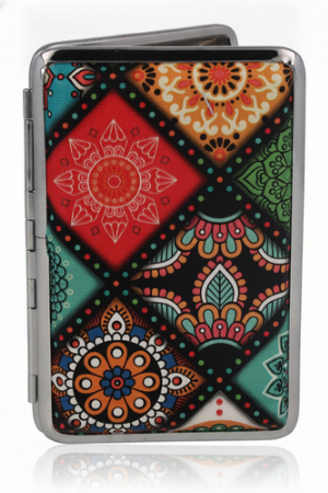Angelo Zigarettenetui Boho Mandala 3v4 Orange-Rot