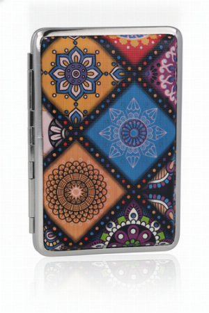 Angelo Zigarettenetui Boho Mandala 4v4 Lila-Blau-Rot