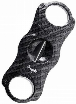 Angelo Zigarrenschneider V-Cut Carbon-Optik Anthrazit Kunststoff