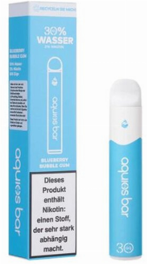 Aquios Bar Blueberry Bubble Gum Einweg E-Zigarette auf Wasser Basis 20mg